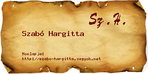 Szabó Hargitta névjegykártya